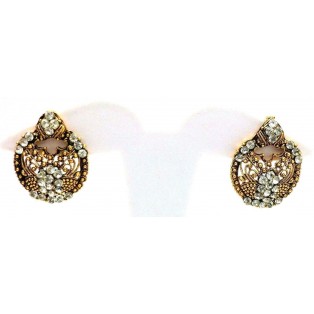 Golden Oxidized Women Earring Jhumka Jhumki Jewelry Drop PushBack Classy Gift 67